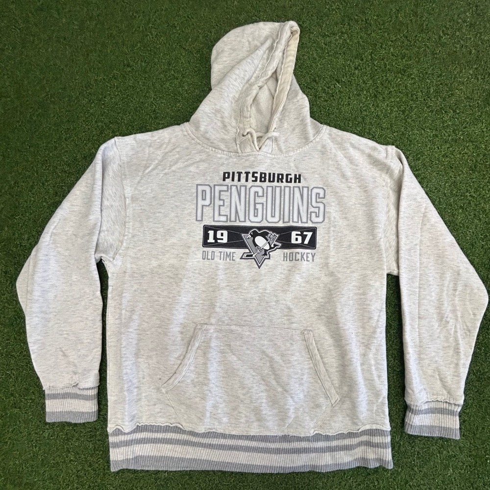 Old Time Hockey Pittsburgh Penguins Hoodie XL Gray Causeway Collection NHL